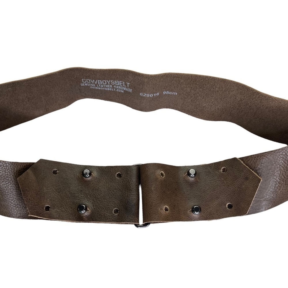 Cowboys Belt Brown Leather Knob & Post Closure Handmade